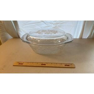Princess House Fantasia Crystal 3QT Oval Covered Casserole Baking Dish w/ Lid